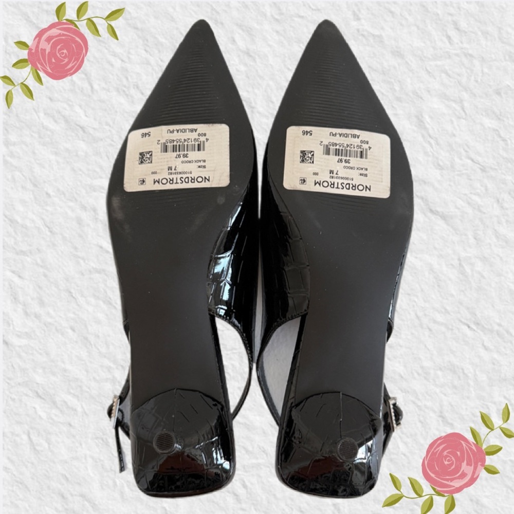 New Abound Lidia Black Slingback Kitten Heel Pump - Picture 9 of 10